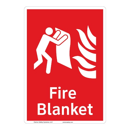 ANSI/ISO Compliant Fire Blanket Safety Signs Outdoor Weather Tuff Aluminum (S4) 10 X 7